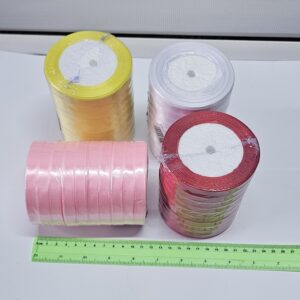 סרט בד סטן | סרט סאטן בעיצוב אישי | סרט מתנה רוחב 1 ס"מ אורך 23 מטר