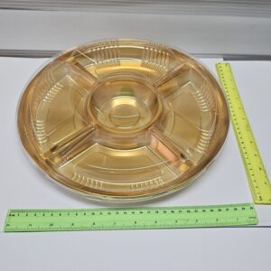 מגש עגול מחולק עם מכסה | למסיבות וחינה צבע זהב